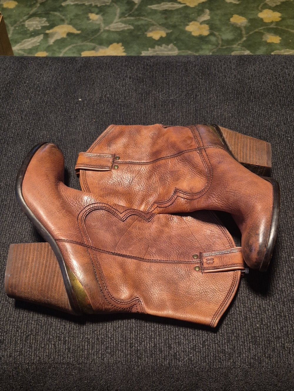 Lucky Brand Women's Tan Brown Leather Ankle Booties